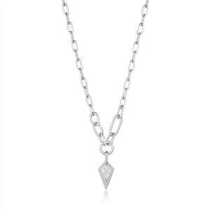 NEW ANIA HAIE women's sparkle drop pendant chunky chain necklace in green